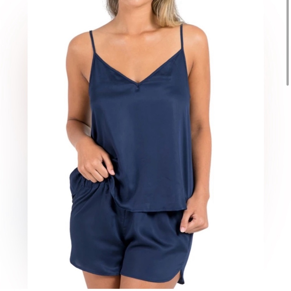 NEW Ettitude XS‎ Ocean Blue 100% Clean Bamboo Adjustable Cami Lingerie PJ Lounge